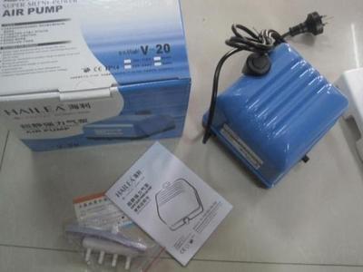 增氧泵供應商/生產供應海利V-20超靜音充氧泵/增氧泵/池塘花園氧氣-高要市南岸云盛水族過濾器材
